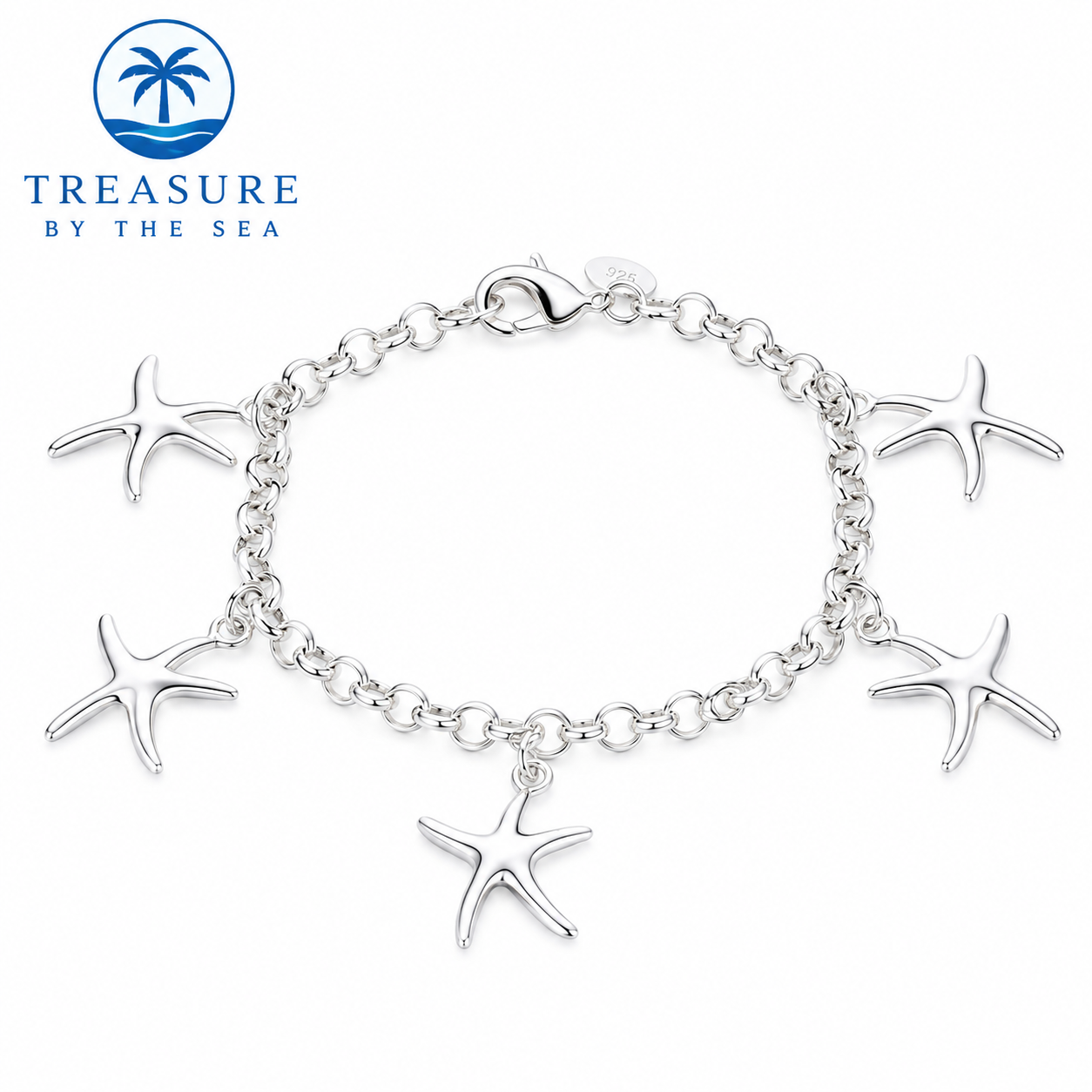 Sterling Silver Starfish Charm Bracelet