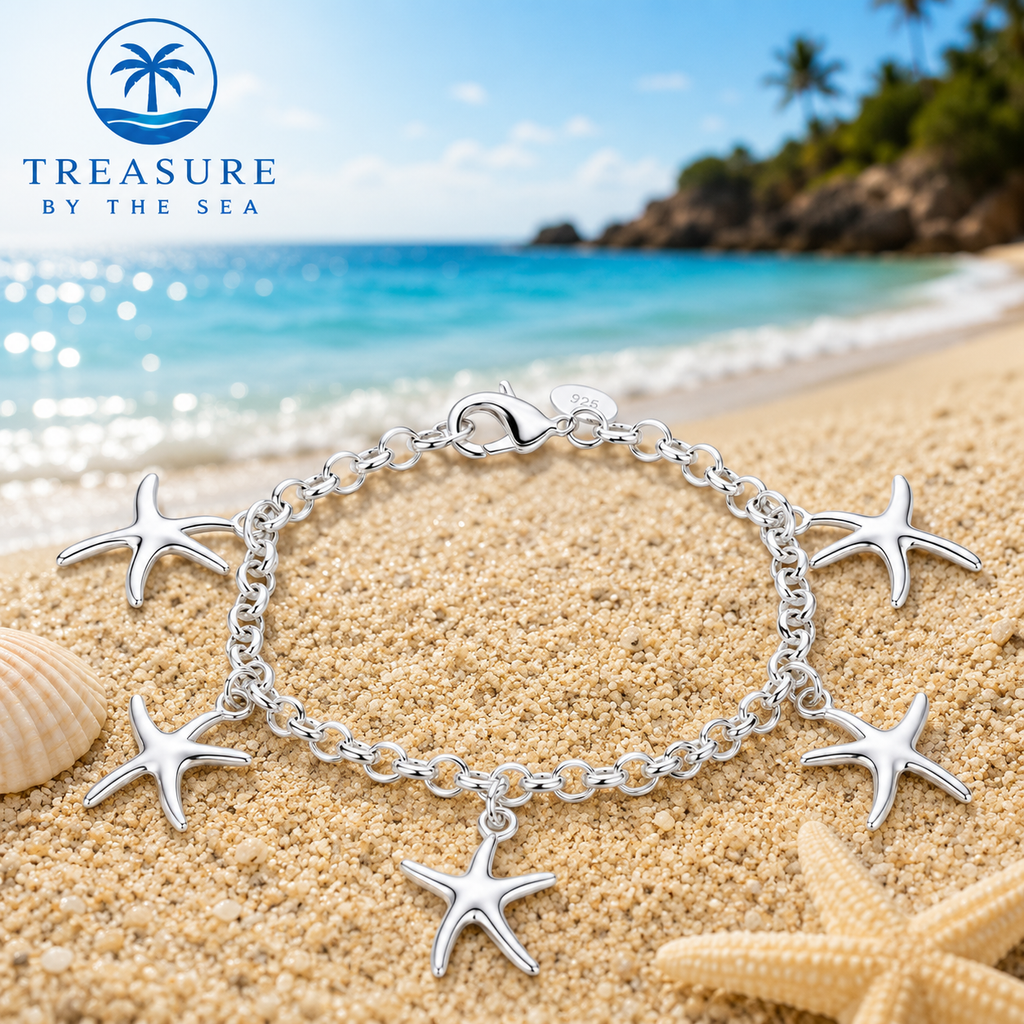 Sterling Silver Starfish Charm Bracelet