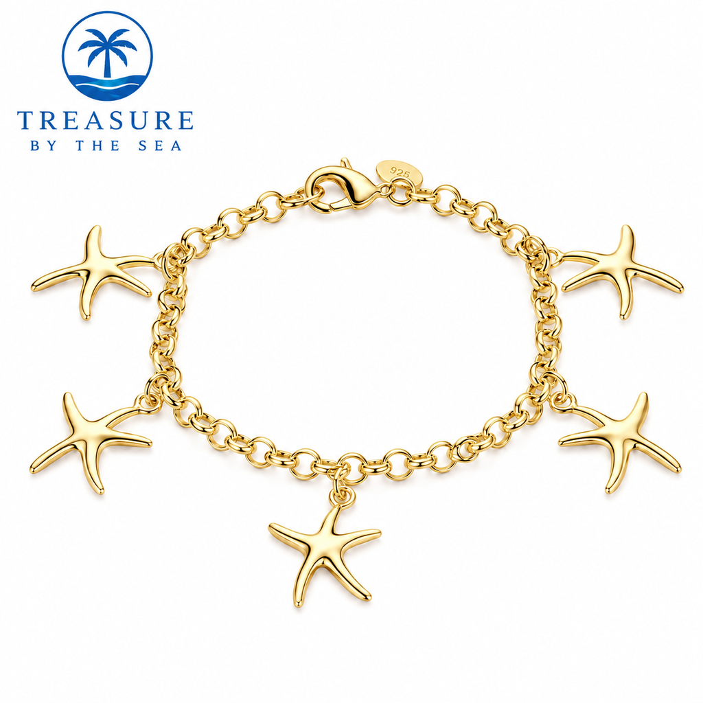 Golden Starfish Charm Bracelet
