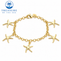 Golden Starfish Charm Bracelet
