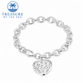 Sterling Silver Coastal Heart Bracelet