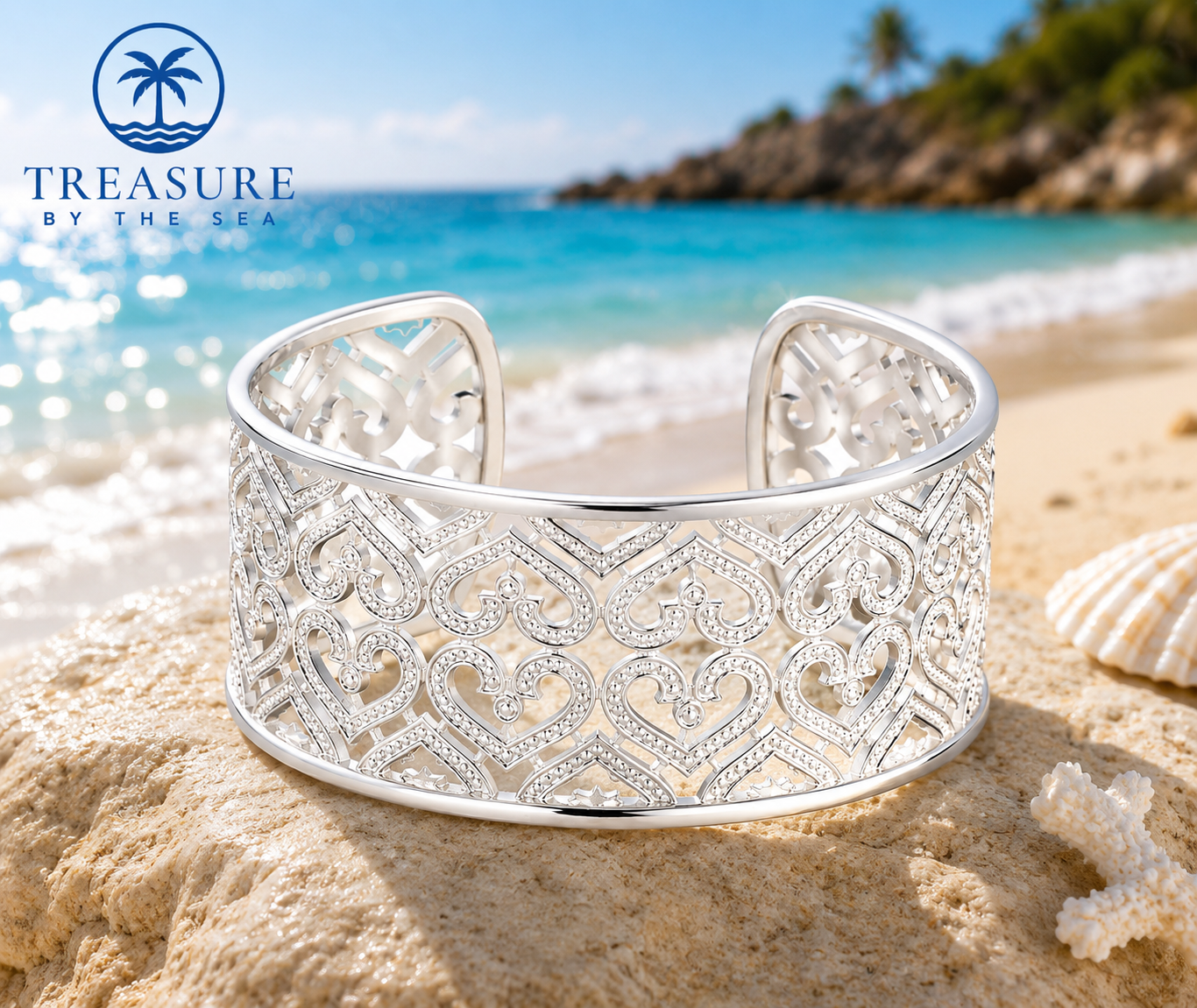 Sterling Silver Ocean Hearts Bracelet