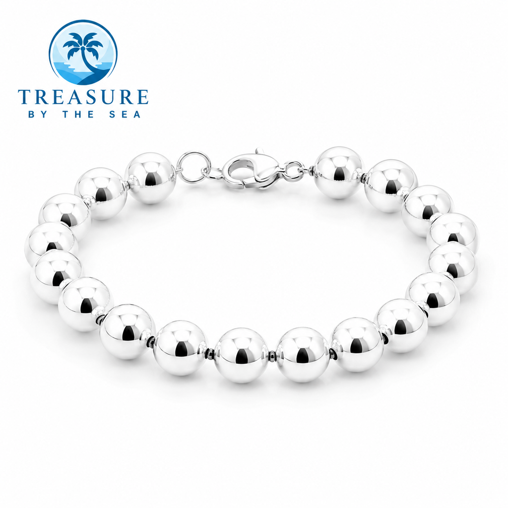 Sterling Silver Hollow Bead Bracelet