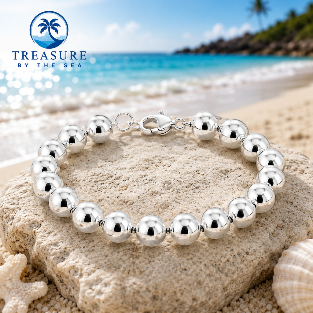 Sterling Silver Hollow Bead Bracelet