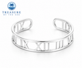 Sterling Silver Roman Numeral Cuff Bracelet