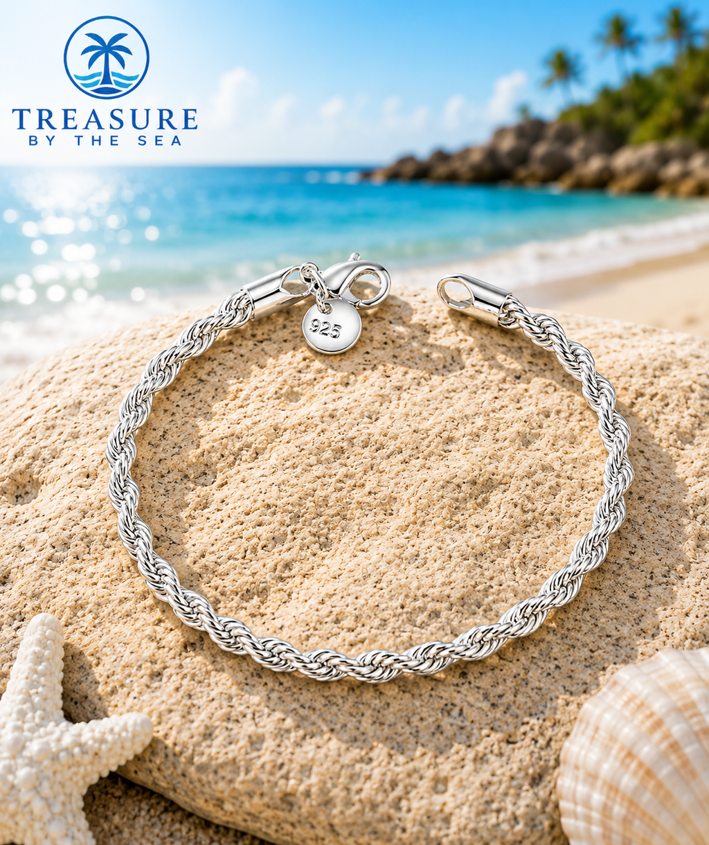 Sterling Silver Rope Chain Bracelet