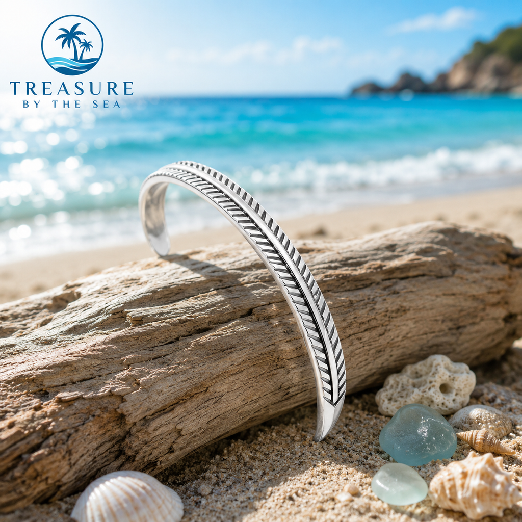 Sterling Silver Coastal Feather Cuff