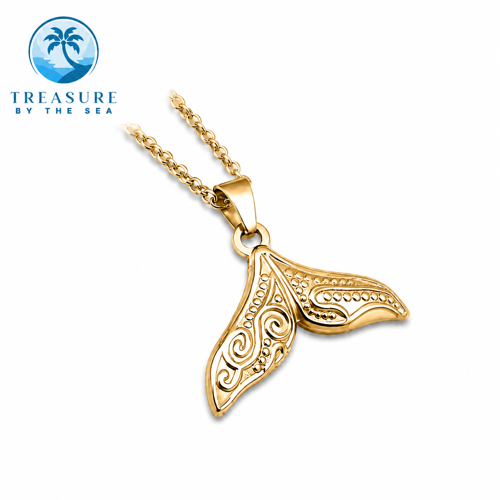 Whale Tail Gold Stainless Steel Necklace