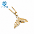 Whale Tail Gold Stainless Steel Necklace
