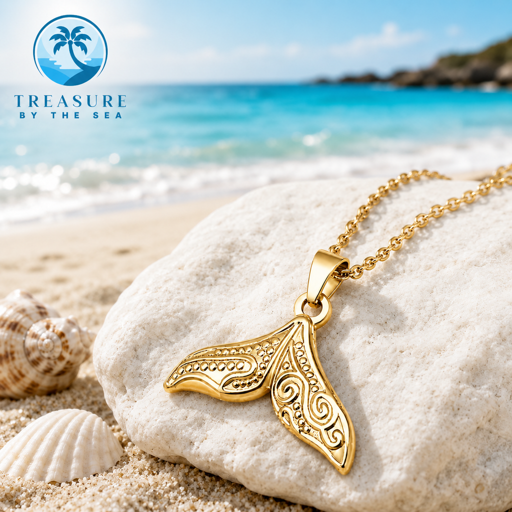 Whale Tail Gold Stainless Steel Necklace