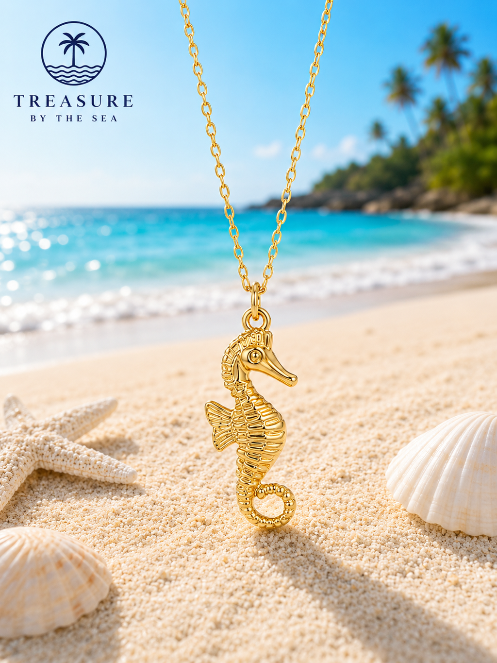 Golden Seahorse Stainless Steel Necklace