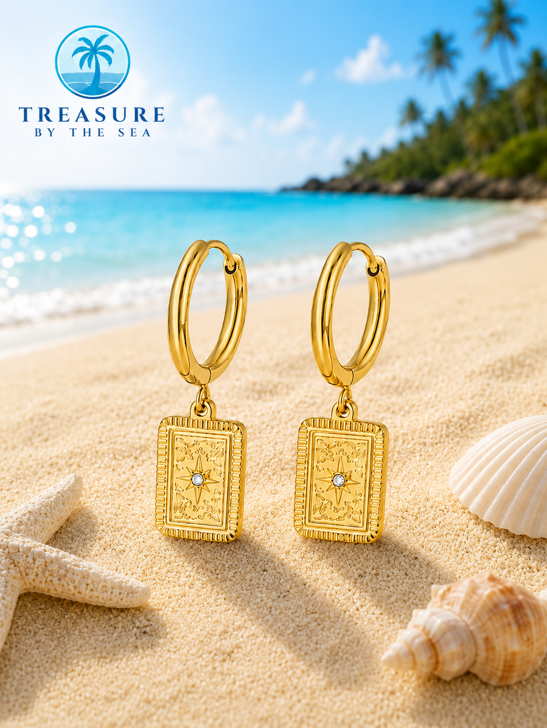 Gold Celestial Drop Earrings