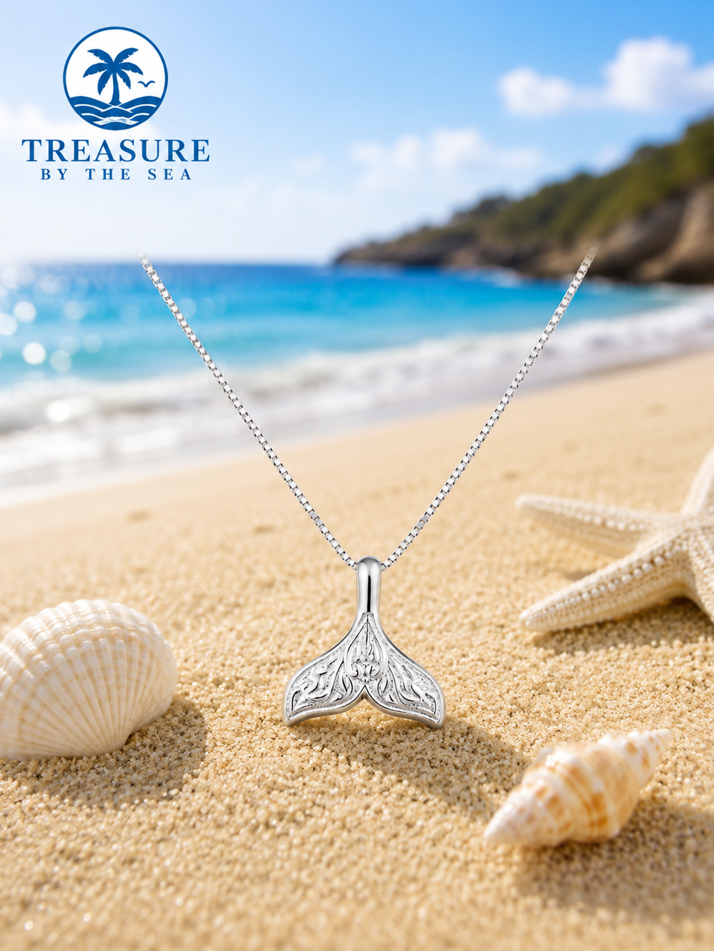 Whale Tail Sterling Silver Necklace (small)