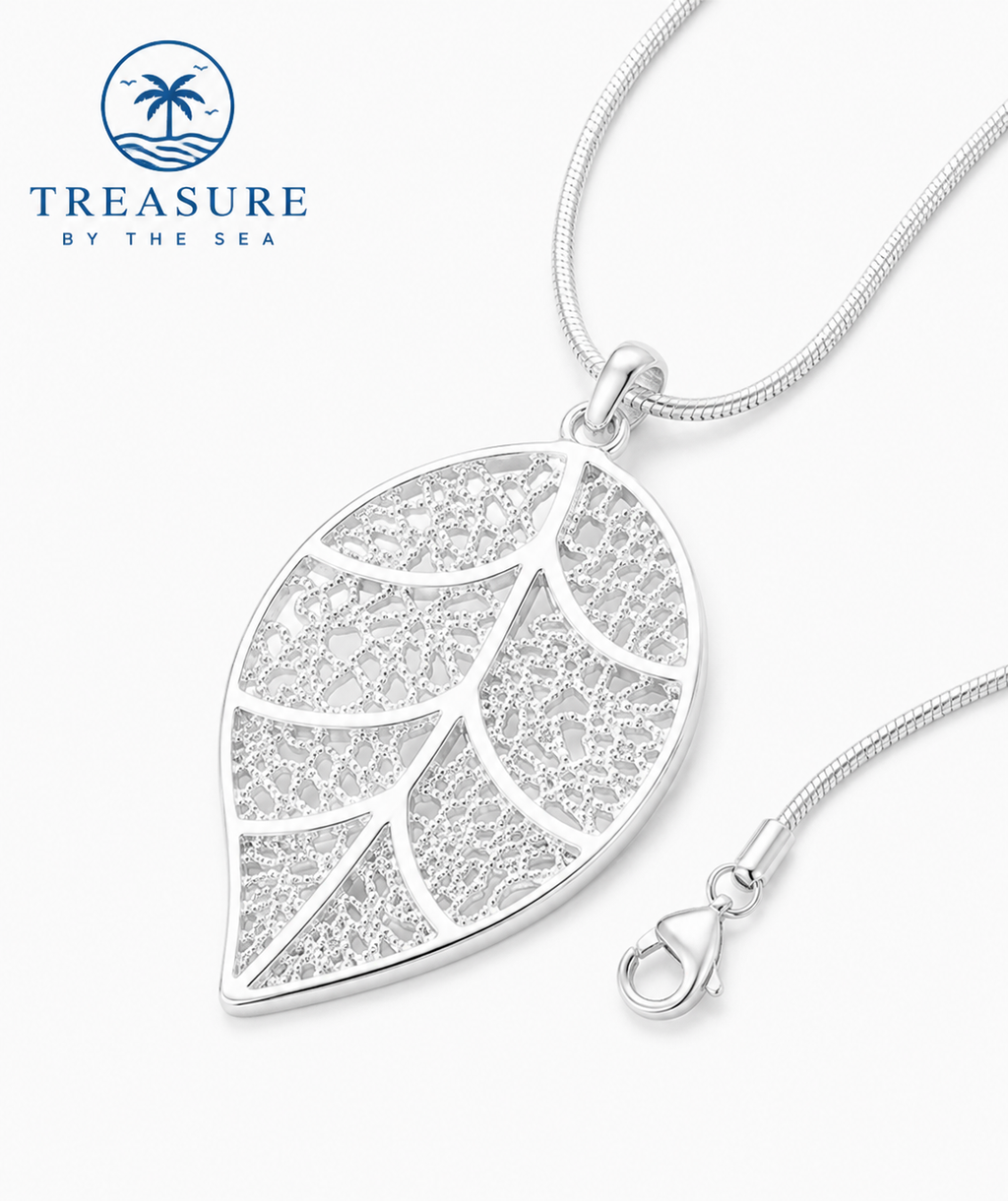 Ocean Leaf Necklace Sterling Silver Necklace