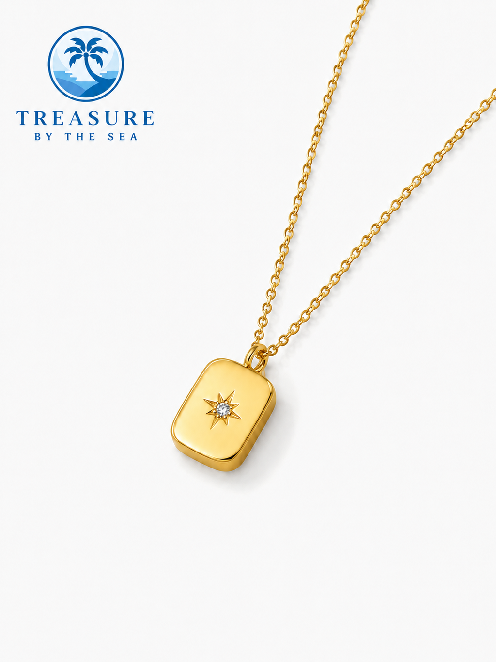 Ocean Starburst Gold Stainless Steel Necklace