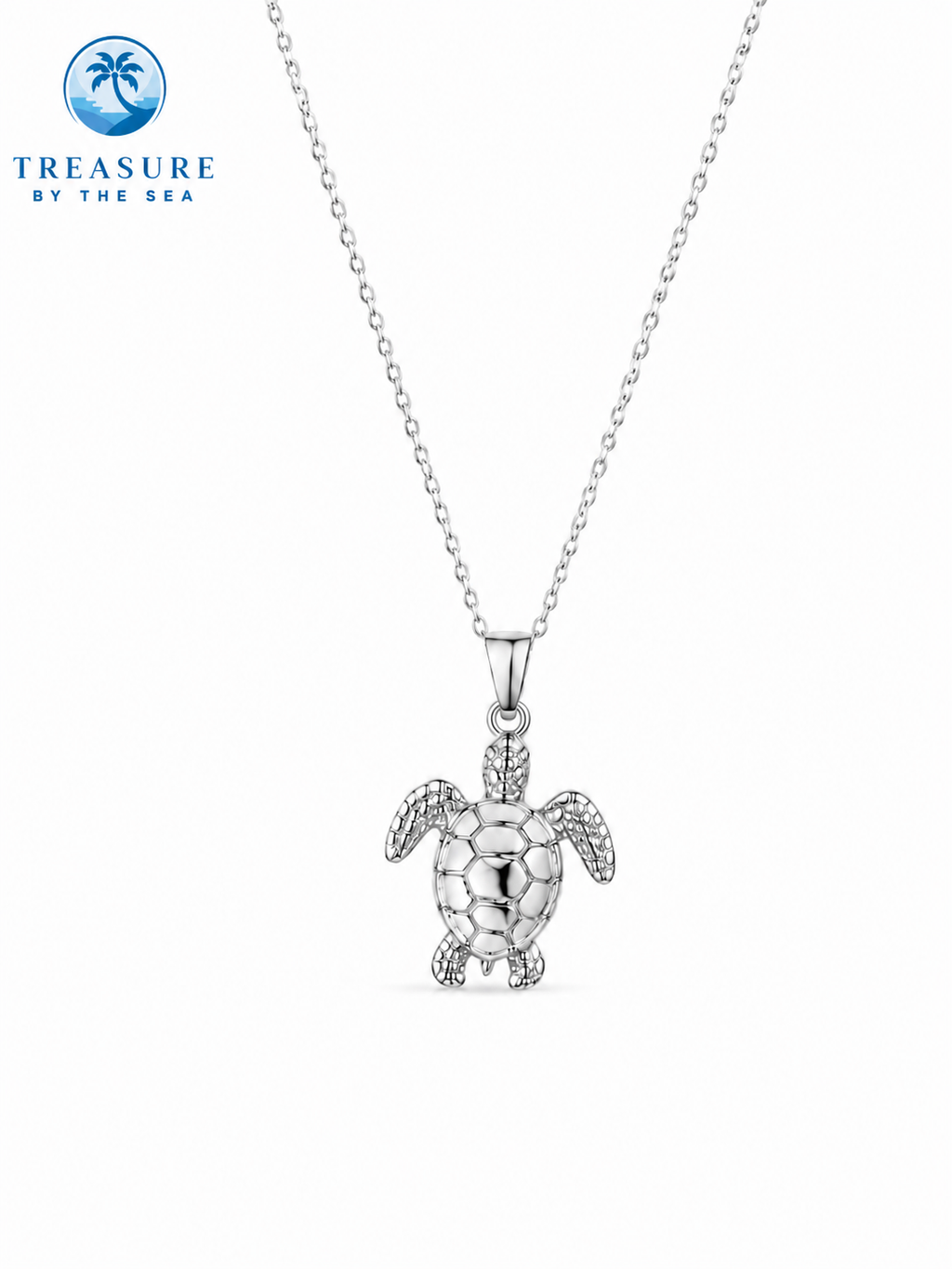 Silver Sea Turtle Necklace Stainless Steel
