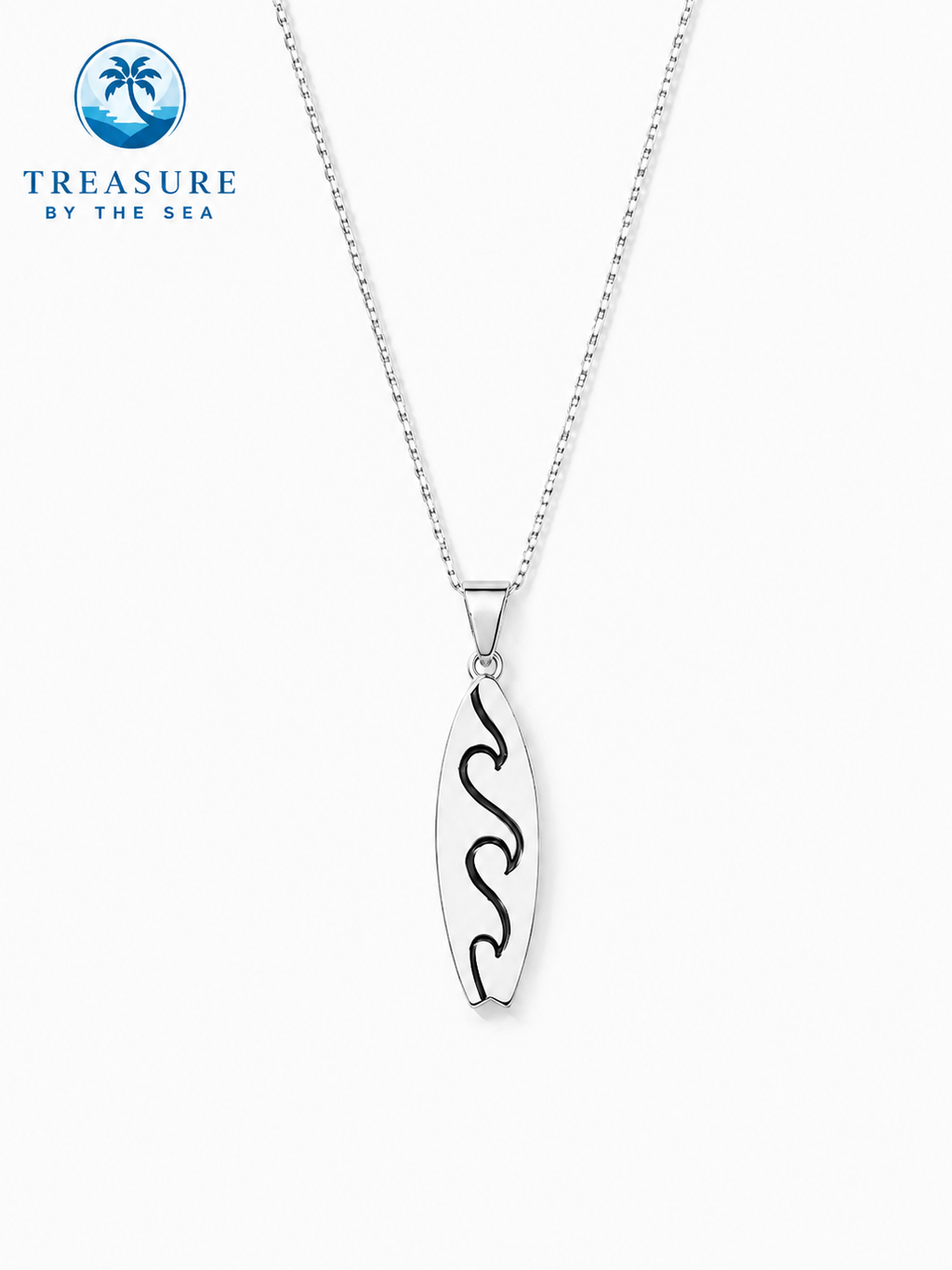 Ocean Swell Silver Stainless Steel Necklace