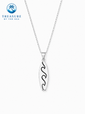 Ocean Swell Silver Stainless Steel Necklace