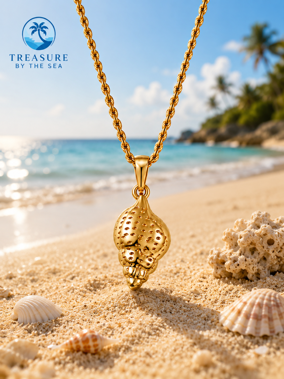 Ocean Cone Necklace Stainless Steel