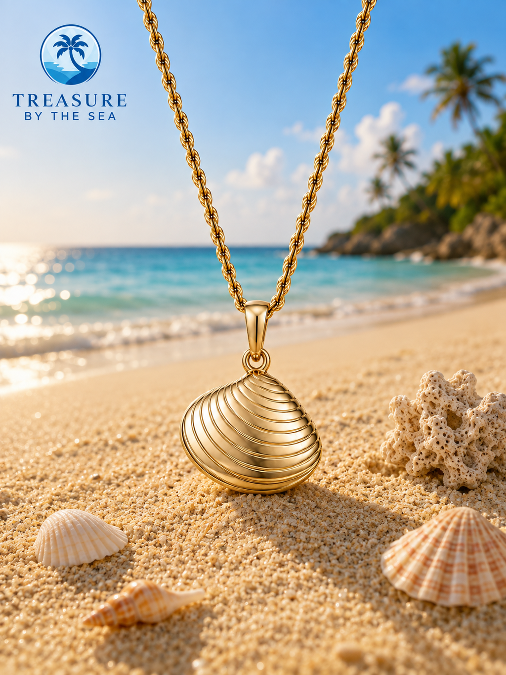 Golden Seashell Necklace Stainless Steel