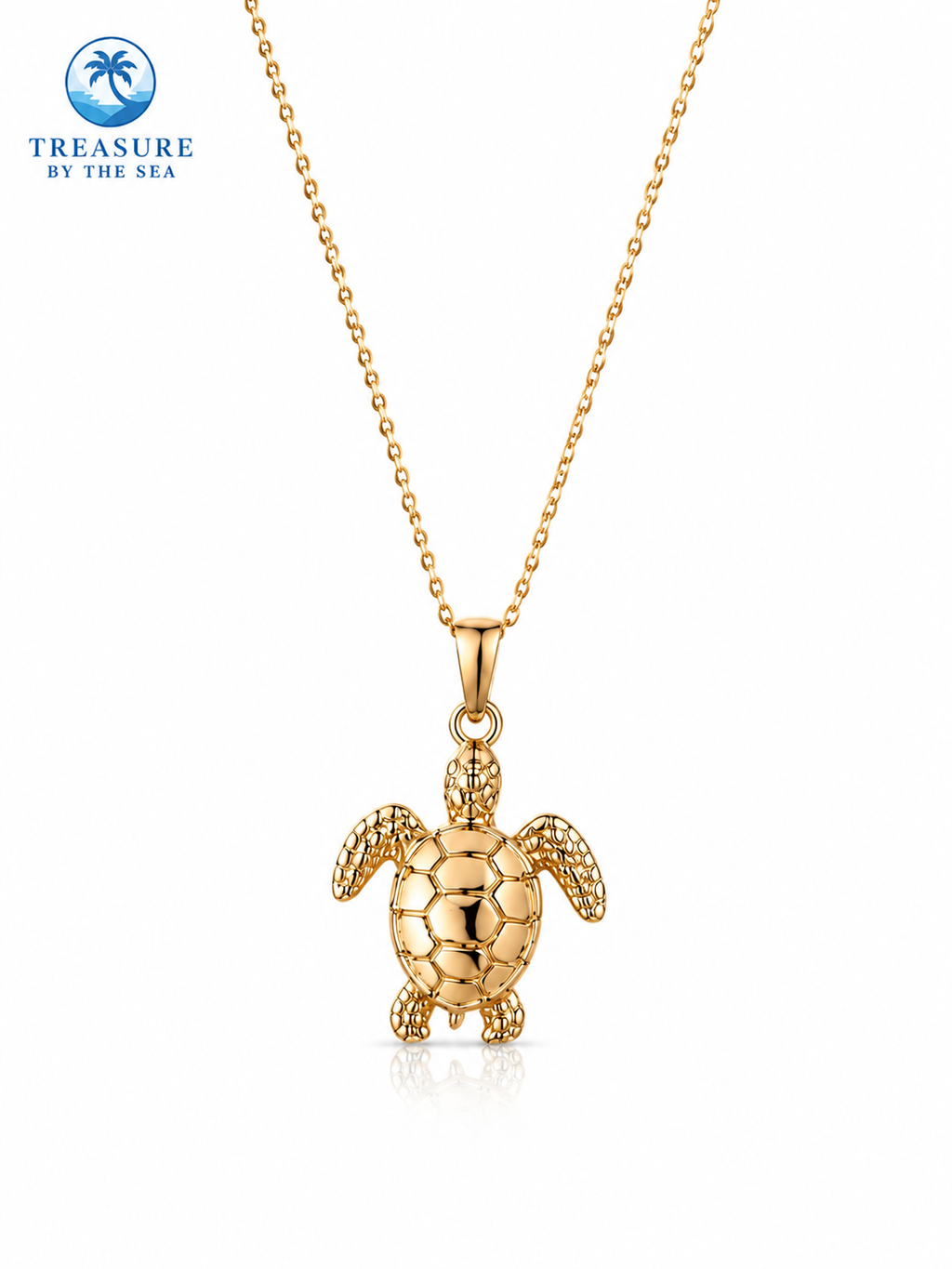 Golden Sea Turtle Necklace Stainless Steel