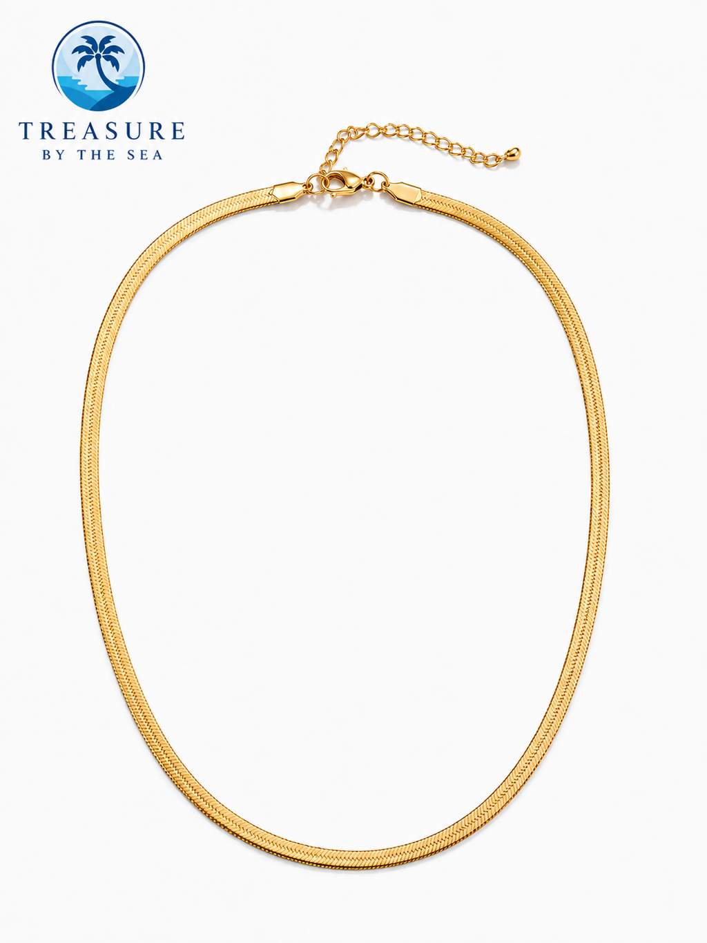 Herringbone 3mm Gold Stainless Steel Chain