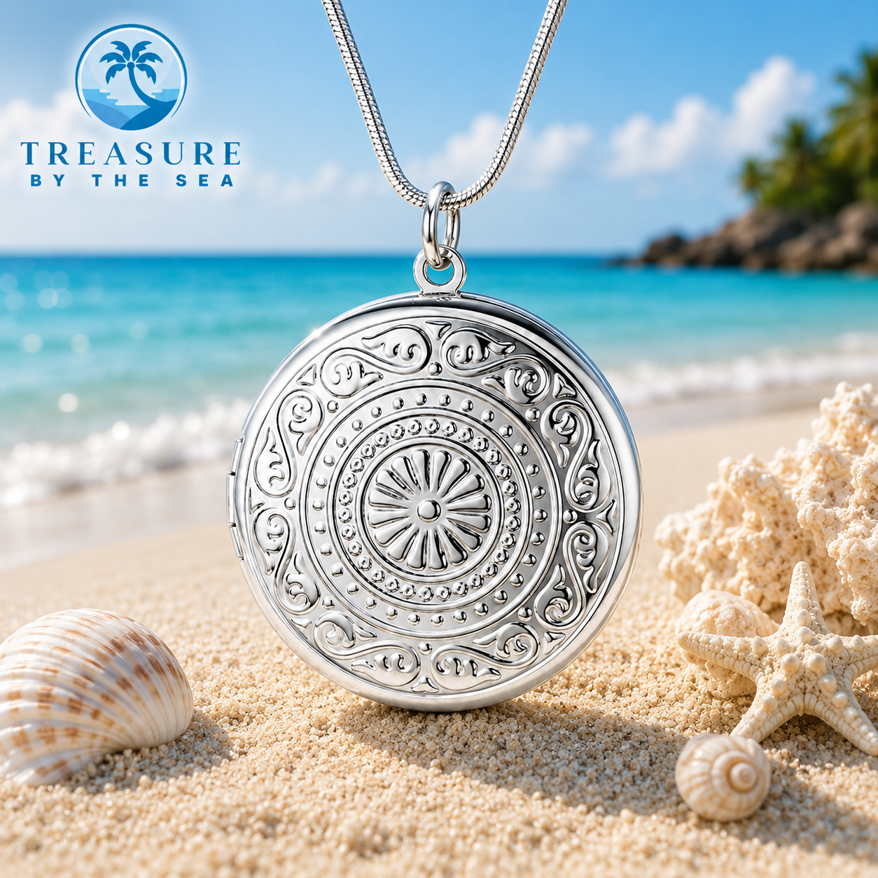 Sunburst Locket Necklace
